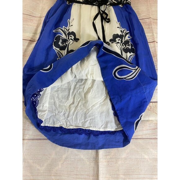 Anthropologie Maeve Women's Blue Silk Blend Multi Floral Dress - 6 - Picture 12 of 13